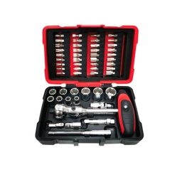 Coffret de douilles et embouts ultimate avec cliquet modifix 1/4
Coffret bi-matière avec coins renforcés
Finition chromée satinée
Cliquet MODIFIX 72 dents réversible articulé à tête pivotante
Douilles : 5,5 à 14 mm
Embouts :
plats 4 à 8 mm
cruci PH1 - PH2 - PH3 - PZ1 - PZ2 - PZ3
Allen 3 - 7 mm
Torx percé TS10 à TS40
Torx T10 à T40
XZN M4 à M8