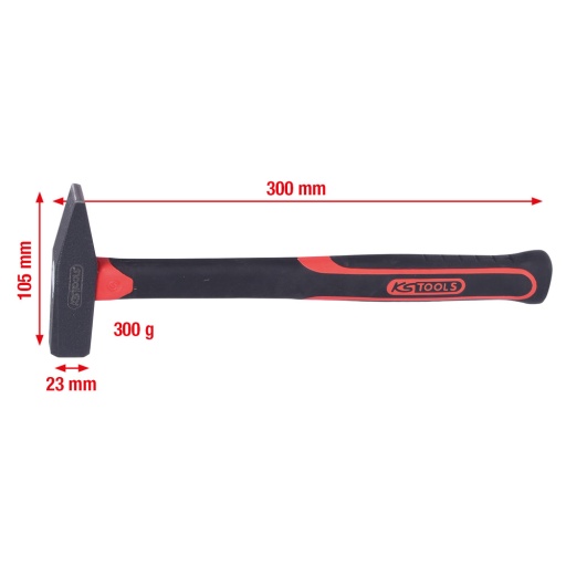 Marteau de mécanicien manche fibre 300g