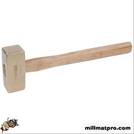 Marteau à Garnir MOB - Tête Ronde 28 Mm, Manche En Hickory - Acier C45E Traité Thermiquement, Peinture époxy, Pour Travaux De Précision