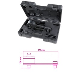 Multiplicateur de couple pour serrages à droite et gauche en coffret plastique rapport 3,8:1 avec système à cliquet anti-retour
- Pour multiplier la force de serrage et de desserrage
- Utiliser exclusivement avec des clés dynamométriques
- Valeur de couple maximale en entrée 395 Nm
Fourni avec bras de réaction
- 1500Nm