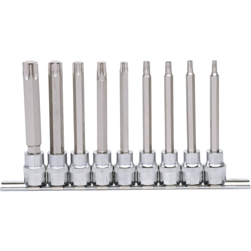 Jeu de douilles tournevis 3/8'' TORX CHROMEplus longues 9 pcs T20-T60