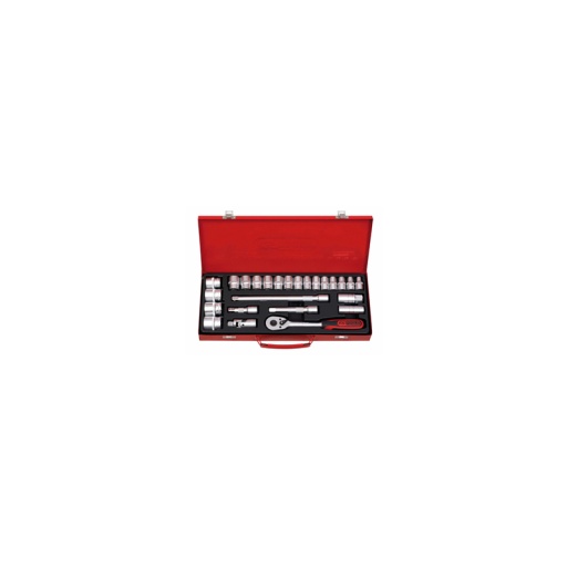 Coffret 25 pièces douilles f6 1/2 coffret métal