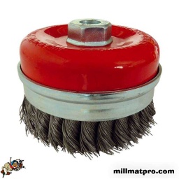 Brosse métallique alésage m14
- diamètre 100mm - vitesse maxi 10000 tr/min
- épaisseur fil acier torsade 0.35mm - pour meuleuse 115/125mm 