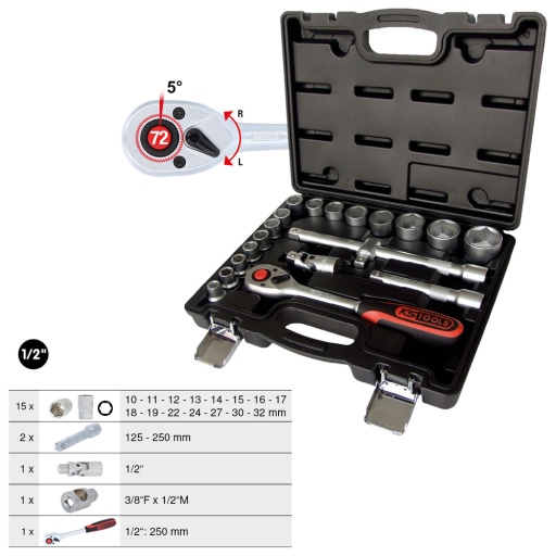 Coffret de douilles 1/2'' 20 pcs