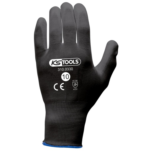 Gants microfibres noirs, T.10, 12 paires