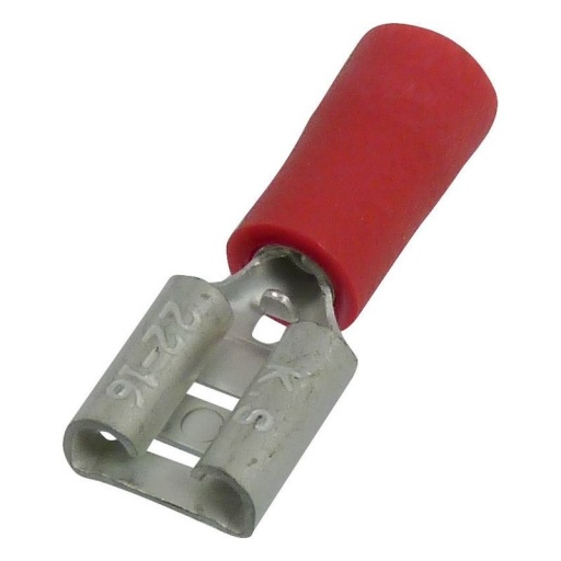 Cosses plates femelles isolées 6,3 x 0,8mm Section câble: 0,5 à 1mm2