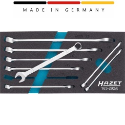 Module 8 clés mixtes
Composition : 10-11-13-14-15-17-19-22mm
Garniture en mousse souple bimatière « Safety-Insert-System » (SIS) HAZET
Made In Germany
Sortie : Profil Traction à 12 pans extérieurs
Taille: ∙ 10 – 22
Dimensions / longueur : 342 mm x 172 mm
Poids net (kg): 1.05 kg