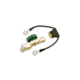 Terminal monté sur la batterie en continu. Dévisser le connecteur pour rendre la batterie inutilisable.
finition platine en laiton
Fourni avec son fusible de 20 ampères
Inclut l'interrupteur de déconnection
Pack d'une pièce