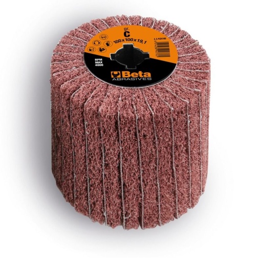 Roue abrasive non tissé avec lamelle pour satineuse dia100x100mm grain VF