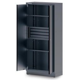 Armoire à outils métallique à 2 portes avec 3 tiroirs intégrés et étrier, pour combinaison d'ameublement d'atelier C45PRO 2.0
Caractéristiques :
4 étagères amovibles et réglables verticalement
Livrée complète avec module 3 tiroirs (661x360 mm)
Serrure de sécurité frontale
Dimensions intérieures : 910x430 mm
Avec pieds réglables en hauteur