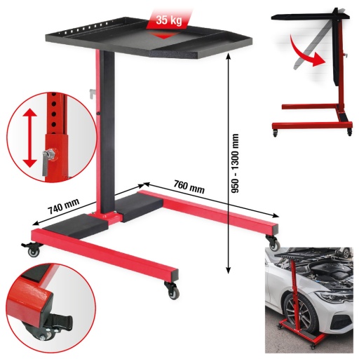 Performance Table de d&eacute;pose universelle r&eacute;glable en hauteur max 35&nbsp;kg