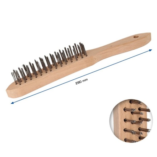 Brosse métallique acier inoxydable à 3 rangées | 290 mm