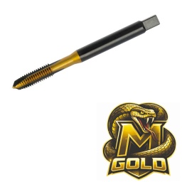 MGold : Revêtement TiN pour des performances durables
La Gold Mamba est basée sur notre taraud machine standard. Un revêtement TiN – nitrure de titane – forme une couche dure jaune doré sur les flancs du filet.
Il est appliqué par procédé PVD, garantissant une structure de surface particulièrement dure et homogène.
Avec une dureté pouvant atteindre 2700 HV et d’excellentes propriétés de glissement, le TiN limite les risques de soudage à froid lors du taraudage au niveau des flancs du filet.
Cela augmente nettement la durée de vie de l’outil : vous bénéficiez de moins de changements d’outil, de moins de temps d’arrêt et d’une qualité d’usinage fiable sur de plus longues périodes.
Application
Pour une utilisation générale
Pour matériaux facilement usinables jusqu’à 900 N/mm²
Aciers non alliés et faiblement alliés
Exécution
Exécution Forme B (entrée ébauche / coupe) pour trous débouchants
Goujures vaporisées (VAP)
Flancs du filet avec revêtement nitrure de titane (TiN)