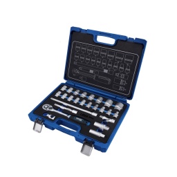 Jeu de 25 douilles en chrome-vanadium avec fini chrome satin&eacute; fonctionnel et r&eacute;sistant, le jeu Laser 9325 &agrave; entra&icirc;nement 1/2" est fourni dans un coffret facile &agrave; ranger et r&eacute;sistant aux chocs, con&ccedil;u pour durer 50 ans ou plus. 
L&rsquo;acier au chrome-vanadium offre une solidit&eacute;, une durabilit&eacute; et une r&eacute;sistance &agrave; la corrosion exceptionnelles, ce qui le rend id&eacute;al pour les t&acirc;ches et les environnements exigeants. 
Le chrome ajout&eacute; prot&egrave;ge contre la rouille, tandis que le vanadium renforce la solidit&eacute; et la r&eacute;sistance &agrave; l&rsquo;usure. 
Lanc&eacute; pour c&eacute;l&eacute;brer le 50e anniversaire de Laser Tools et couvert par la garantie limit&eacute;e sp&eacute;ciale de 50 ans de Laser Tools (voir le site Web pour plus de d&eacute;tails).

Comprend : 18 douilles &agrave; 6 pans &agrave; carr&eacute; de 1/2" de longueur standard. Tailles : 10, 11, 12, 13, 14, 15, 16, 17, 19, 20, 21, 22, 23, 24, 27, 30 et 32 mm.
2 douilles pour bougies d&rsquo;allumage &agrave; 6 pans &agrave; carr&eacute; de 1/2". Tailles : 16 et 21 mm. 2 rallonges &agrave; carr&eacute; de 1/2" : 125 et 250 mm ; 1 cardan &agrave; carr&eacute; de 1/2" et adaptateur &agrave; t&ecirc;te coulissante en T avec carr&eacute; femelle 3/8".
1 cliquet &agrave; 72 dents &agrave; carr&eacute; de 1/2" avec interrupteur au pouce de style levier et poign&eacute;e confortable.
En chrome-vanadium avec fini satin&eacute; et fourni dans une mallette de transport robuste en plastique souffl&eacute; pour un rangement s&ucirc;r.
Dans le cadre du 50e anniversaire de Laser Tools, cet ensemble d&rsquo;outils est offert avec une garantie limit&eacute;e de 50 ans. Pour plus de d&eacute;tails, veuillez consulter notre site Web.