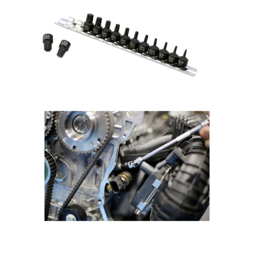 Jeu de douilles torx courtes à impact à carré de 1/4" 