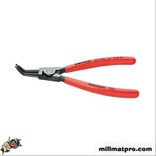 Pince de précision pointes coudées à 45°C pour circlips extérieurs 19-60mm 185mm