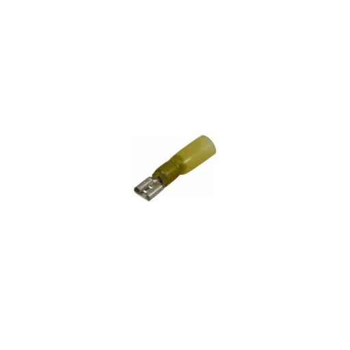 Cosses plates femmelles isolées thermorétractables 6,3x0,8mm section cable: 4 à 6mm5