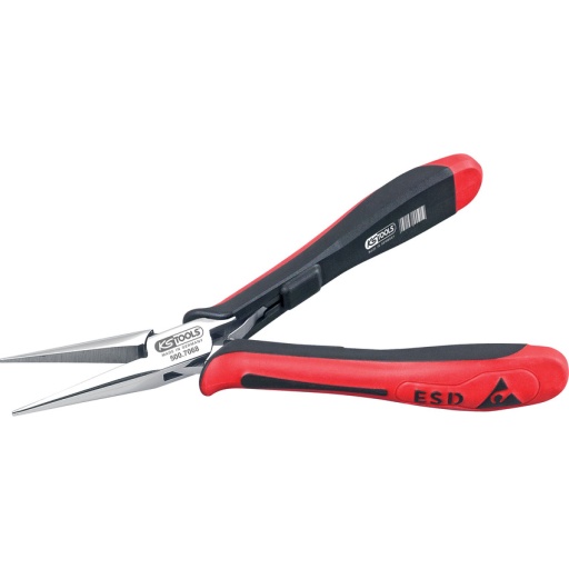 Pince ESD à becs longs demi-ronds lisses, 140 mm