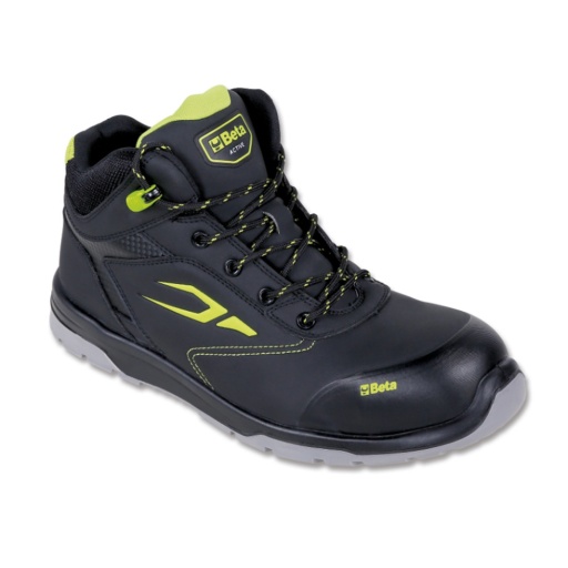 Chaussure haute en Nubuck hydrofuge, délaçage rapide, avec renfort anti-abrasion dans la zone de l'embout