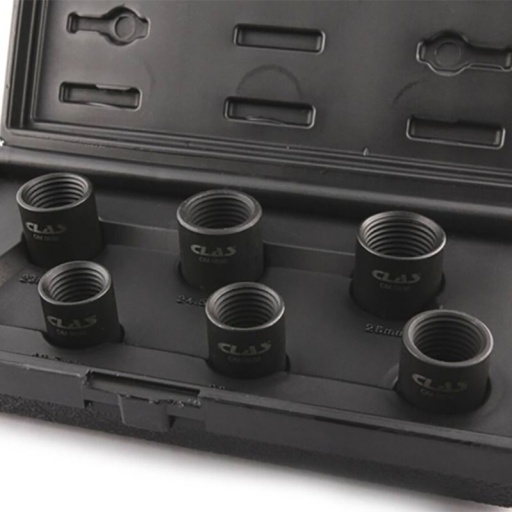 Coffret 7 douilles à choc à filetage inversé ø17 à 26mm 1/2" Cr-Mo pour écrous endommagés