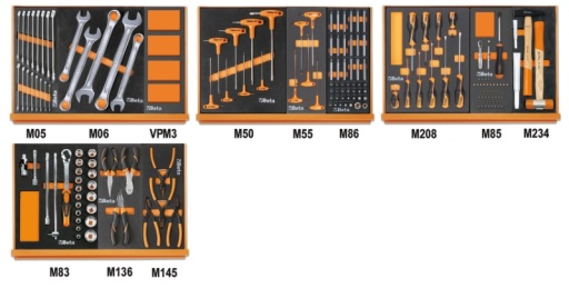 Composition de 170 outils Beta tools pour la réparation automobile en plateaux mousse compacte