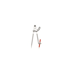 Compas à charnière 1/4 de cerclé porte crayon acier 

- longueur 190mm - capacité 190mm - crayon maxi 8mm - vis de blocage