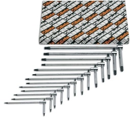 Jeu de 6 clés mâles pour vis à empreinte Torx® en T (951TX)
T8-T10-T15-T20-T25-T30