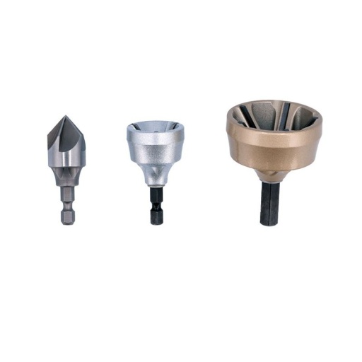 Ensemble d'outils d'ébavurage/chanfreinage interne et externe de 3 pièces.