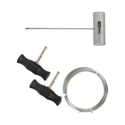Jeu d'outils pour pare-brise
- pour percer facilement les joints des pare-brises et enfiler la corde à piano
- aiguille creuse
- poignée mono-matiere
- fil en acier inoxydable
sonde d'amorce avec poignée en t. 125 mm jeu de corde de piano de rechange. 2 pcs
corde à piano. section carree. 22.5 m
