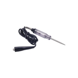 Testeur de circuit - 6 -24 Volts Permet de tester les circuits de 6 I 12 I 24 Volts uniquement Dispose d'un câble de 1.5 mètre, un protecteur de câble, une sonde pour température Convient pour tester des lampes défectueuses, des courts-circuits sur le démarreur, l'alternateur, la radio, les relais, le circuit de refroidissement et les composants chauffants.  Lampe de rechange disponible - Ref 2957 (la paire) Certificat CE