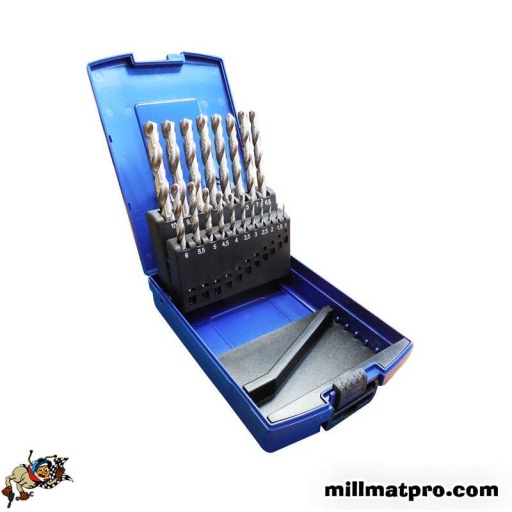 Coffret 19 forets 1 a 10mm affûtage forme w