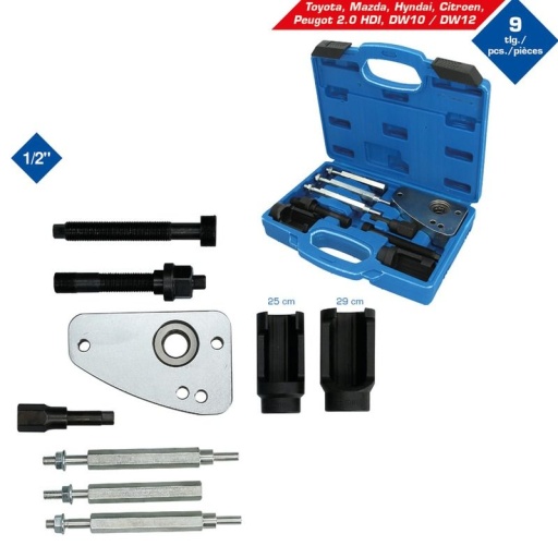 Coffret d'extracteurs pour injecteur Hdi de Bosch et Siemens | 9 pièces