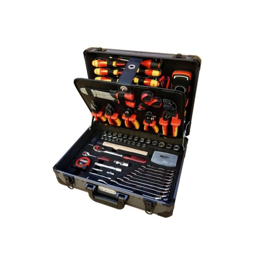 Valise pour électricien et électromécanicien 1/4'' + 1/2'' 142 pièces