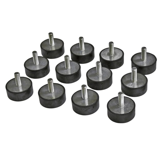 Lot de 12 tampons caoutchouc rond reglable pour table elevatrice 48mm