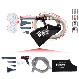 Pour aspirer la saleté dans le sac à poussière ainsi que pour souffler sur les surfaces
Livré avec un sac de récupération renforcé en tissu pour la poussière
Utilisable dans de nombreux cas
Livrée avec un connecteur de raccord 1/4"
Boitier robuste