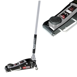 Cric hydraulique compact aluminium/acier 1,5 t
Format compact et-léger, idéal pour le dépannage
Conforme à la norme santé et sécurité 2006/42/CE
Soupape de surcharge
Pompe hydraulique à double piston pour une levée rapide
Descente freinée
Tampon caoutchouc : Ø 85 mm
Mousse de protection sur le levier
1 unique roue avant extra-large de type rouleau et 2 roues directionnelles résistantes aux hydrocarbures
Capacité max. t :	1,5 t
Couleur :	gris-noir
Dimensions :	L.500 x l.275 mm
Hauteur de levage maxi en mm :	365,0 mm
Hauteur de levage mini en mm :	88,0 mm
Matière :	Acier / Aluminium
Diamètre du tampon :	85 mm
Poids :	13,50 kg