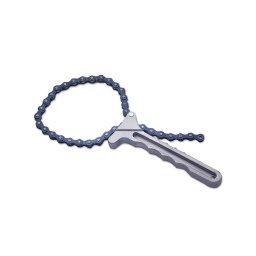 Clé pour filtre à huile – < 125 mm de diamètre Une clé à chaîne pour filtre à huile de jusqu'à 125 mm de diamètre Manche en aluminium Fonctionnalité d'autoblocage Léger Pour utilisation sur tout objet cylindrique