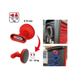 Capacit&eacute; de charge horizontale jusqu&rsquo;&agrave; 18&nbsp;kg
Capacit&eacute; de charge jusqu&rsquo;&agrave; 10&nbsp;kg
Pour suspendre des tuyaux d&rsquo;air comprim&eacute;, des c&acirc;bles ou des sacs
Aimant gain&eacute; en caoutchouc
Mati&egrave;re plastique
