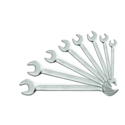Jeu de clés à fourches - en boite
- selon din 3110 / iso 1085 / iso 10102 / iso 3318
- angle de fourche 15°
- finition mate
- chrome vanadium
8 x 9 - 10 x 11 - 12 x 13 - 14 x 15 - 16 x 18 - 17 x 19 - 21 x 23 - 22 x 24mm 