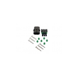 Kit assortiment de connecteurs électriques automobiles étanches Delphi 3 pôles 
- 14 pcs
Connecteurs étanches Delphi - utilisable sur le VL, les 2 roues et le Poids Lourd - Conforme ROHS
Contient 1 connecteur mâle et 1 connecteur femelle 3 pôles
Contient 3 cosses à sertir mâle et 3 cosses à sertir femelle et 6 joints étanchéité et obturateurs verts
Fourni sous blister
Contenu total : 14 pcs