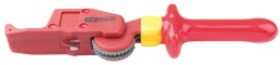 Isolation selon IEC 60900
Lame droite et robuste partiellement isolée
Pour retirer les couches isolantes des câbles
Doubles couteaux interchangeables
Pour coupes longitudinales et circulaires
Profondeur de coupe réglable