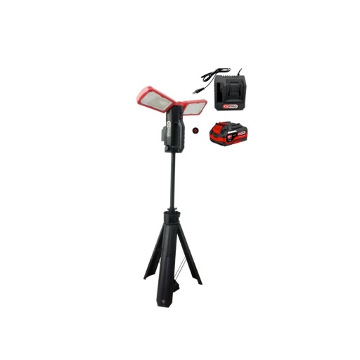 Projecteur portable sur trépied 10 000 Lumens avec batterie 18V 4Ah et chargeur rapide