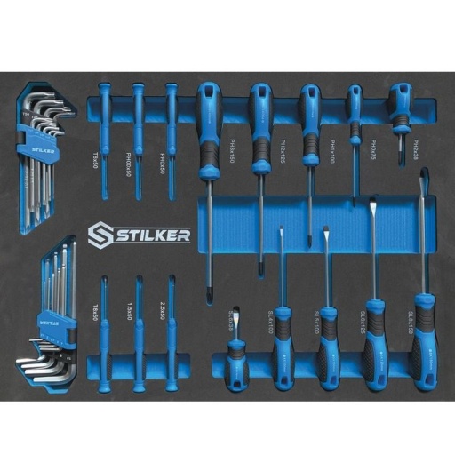Module mousse plein tournevis et cles males - 34 outils
