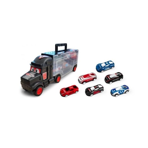 Coffret camion avec 6 voitures pour enfant, 7pcs