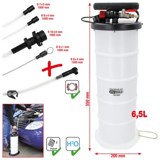 Pompe d'aspiration par vide 65&nbsp;l avec 4 sondes