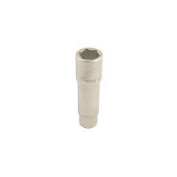 Douille 27mm x 140mm Carré en 1/2" 140mm de long en incluant 70mm de corps étagé Application: Dépose des roulements de roue sur VW T4 I Pose des régulateurs de pression de frein I Ajustement des barres stabilisatrices Finition en chrome mate Fabrication en Chrome Vanadium