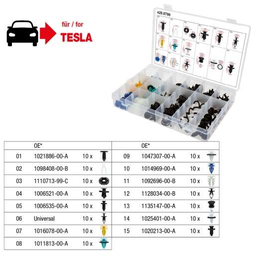 Jeu de clips de fixation - Tesla 150 pcs