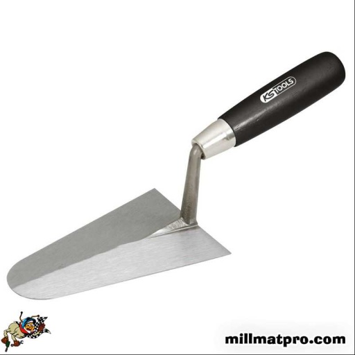 Truelle italienne ronde - lame acier - manche bois - 200 mm