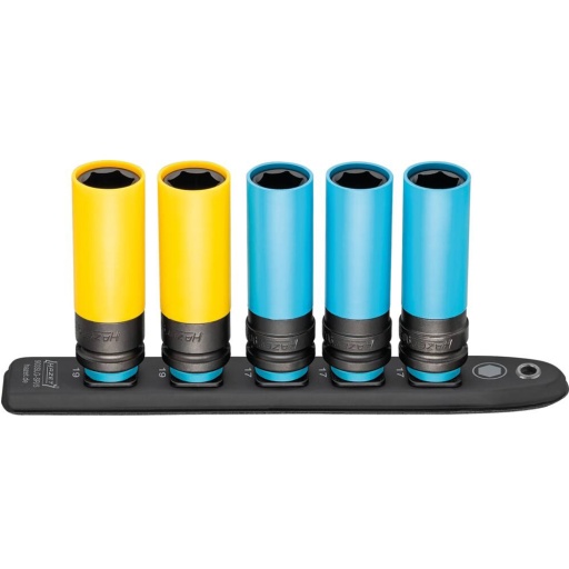 Douille a chocs 1/2" longue sur support magnetique 5pc