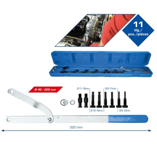 Coffret levier de blocage de poulie universel 11 pièces